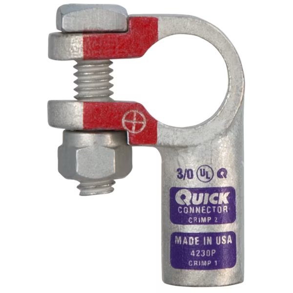Left. Elbow Crimp, Pos, 2/0, PK50, QUICKCABLE, Mfr# 4220-050P